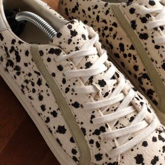 Madewell Sneakers Womens SZ 8.5 BLK White Sidewalk Low Calf Hair Splatter Shoes - Picture 5 of 12